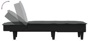 Chaise longue tecido cinzento-escuro