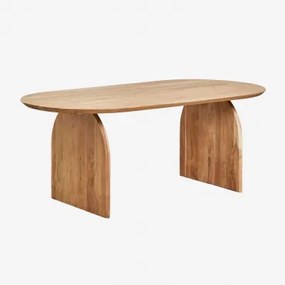 Oval Dining Table 200x100 Cm In Acacia Wood Bedum Madeira Natural - Sklum
