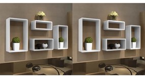 vidaXL Prateleiras de parede em forma de cubo 8 pcs branco