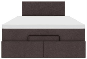Estrutura de cama otomana com colchão 120x190cm castanho escuro