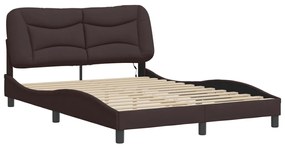 Estrutura de cama com LED sem colchão 140x200 cm tecido