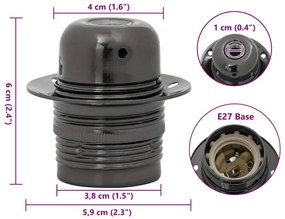 Casquilhos de lâmpadas 2 pcs Preto brilhante E27
