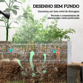 Floreira Exterior Grande Retangular em Aço Galvanizado 241x90,5x30 cm para Terraço com Fundo Aberto Prata