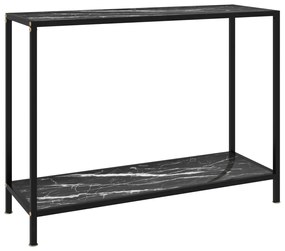 Mesa consola 100x35x75 cm vidro temperado preto