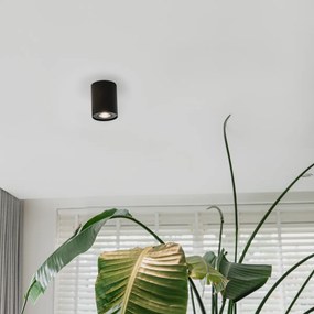 Foco de teto moderno preto rotativo e inclinável - Rondoo Up