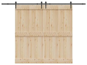 Kit de ferragens para porta deslizante 305 cm aço preto