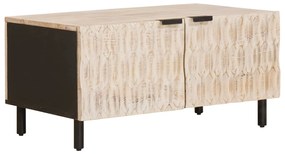 vidaXL Mesa de centro Branco 80 x 50 x 40 cm Madeira de manga maciça