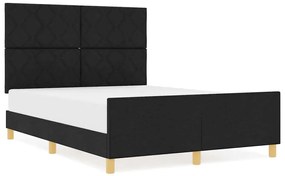 Cama vidaXL Preta 140x200 cm em Tecido