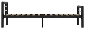 Estrutura de cama 100x200 cm metal preto e branco