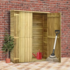 vidaXL Abrigo p/ ferramentas de jardim 123x50x171 cm pinho impregnado