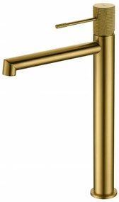 Torneira de cano alto para lavatórios cor ouro escovado Line