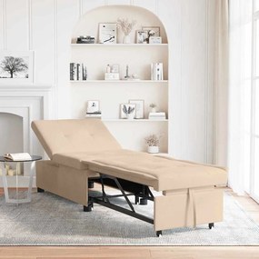 vidaXL Sofá-Cama Creme 67 x 194 x 82 cm Tecido de Microfibra