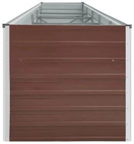 Canteiro jardim elevado 400x80x77cm aço galvanizado castanho