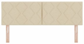 Cabeceira LED Design Blocos de Diamante Creme 160 cm Tecido