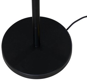 Candeeiro de Pé Preto com Abajur de Veludo Oval 50cm - Simplo Moderno,Clássico / Antigo