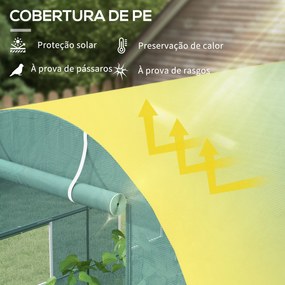 Estufa Tipo Túnel 245x200x198cm Estufa de Jardim com Janelas e Portas