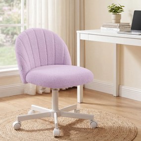 Cadeira de toucador ou cadeira de escritório, revestimento em tecido Teddy Fleece  roxo