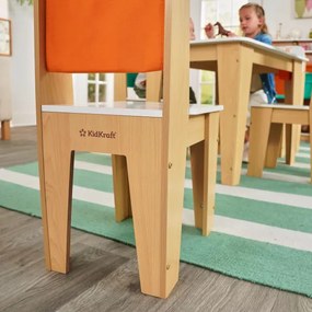 Conjunto Mesa e 4 Cadeiras Infantil Madeira Natural