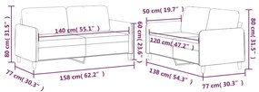 2 pcs conjunto de sofás com almofadões tecido cinzento-claro