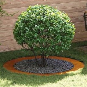vidaXL Anel de Árvore Plano 5 pcs Ø90/120 cm - Feito de aço resistente às intempéries.