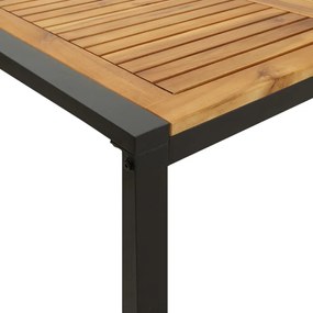 Conj. jantar p/ jardim 7 pcs madeira de acácia maciça e metal