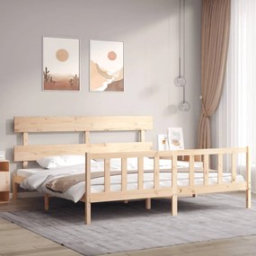 Estrutura de cama Super King Size com cabeceira madeira maciça