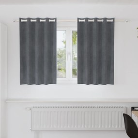 Cortinas Blackout vidaXL com Ilhós 2 pcs Veludo Cinza Claro Super