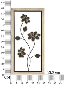 PAINEL DE PAREDE DE FERRO/MADEIRA GIRISH 30X2,5X60 CM CASTANHO E PRETO