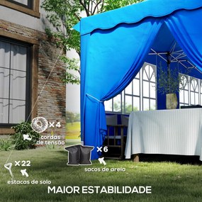 Tenda Dobrável Pop Up Tenda 596x300x315 cm Tenda Dobrável com 6 Parede