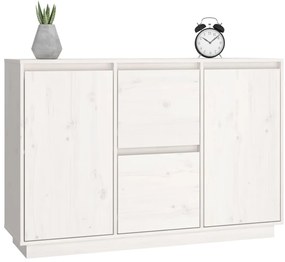 Aparador 111x34x75 cm madeira de pinho maciça branco