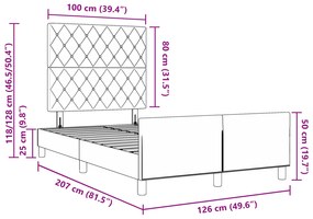 Cama vidaXL Preta 120x200 cm Veludo