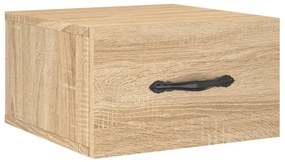 Mesas de cabeceira parede 2 pcs 35x35x20 cm cor carvalho sonoma