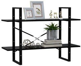 Estante com 2 prateleiras 100x30x70 cm derivados madeira preto