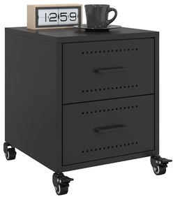 vidaXL Mesas de cabeceira 2 pcs 36x39x43,5 cm aço preto