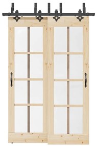 vidaXL Kit de ferragens para porta deslizante 152,5 cm aço preto