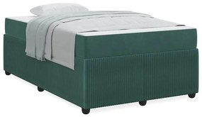 Estrutura de cama com colchão Verde-escuro 120 x 200 cm Veludo