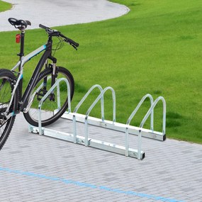 ® Estacionamento 3 bicicletas Aço Prateado 70,5x33x27cm
