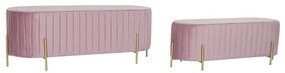 Banqueta Dkd Home Decor Cor de Rosa (123 X 50 X 45 cm) (105 X 39 X 37 cm) (2 Pcs)