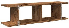 Estantes parede 2 pcs 78x18x20 cm deriv. madeira madeira velha
