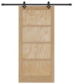 Porta Deslizante vidaXL com Conjunto de Ferragens 93x202 cm Madeira Ma