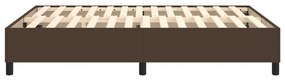 Estrutura de cama 140x190 cm couro artificial castanho