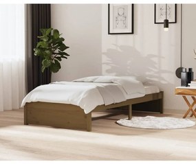 vidaXL Estrutura de cama 100x200 cm madeira maciça castanho mel