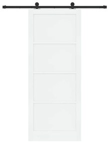 Porta deslizante vidaXL com conjunto de hardware Branca 93x232 cm Made