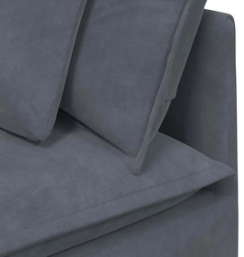 Sofá modular com almofadas veludo cinzento-escuro