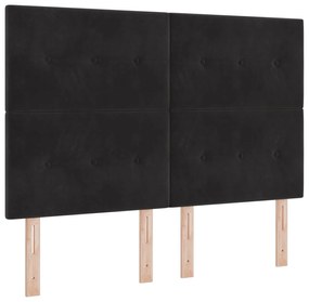 Estrutura de Cama vidaXL Preta 140x190 cm em Veludo