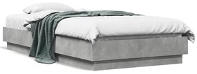 vidaXL Estrutura de cama 90x190 cm derivados de madeira cinza cimento