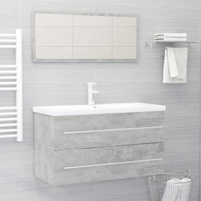 vidaXL 2 pcs conj. móveis casa de banho contraplacado cinzento cimento