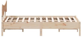 Cama sem colchão 120x200 cm madeira de pinho maciça