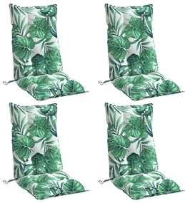 Almofadões p/ cadeira encosto alto 4 pcs tecido oxford folhas