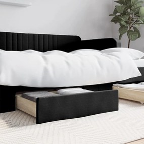vidaXL Gavetas de cama 2 pcs derivados de madeira e couro artif. preto